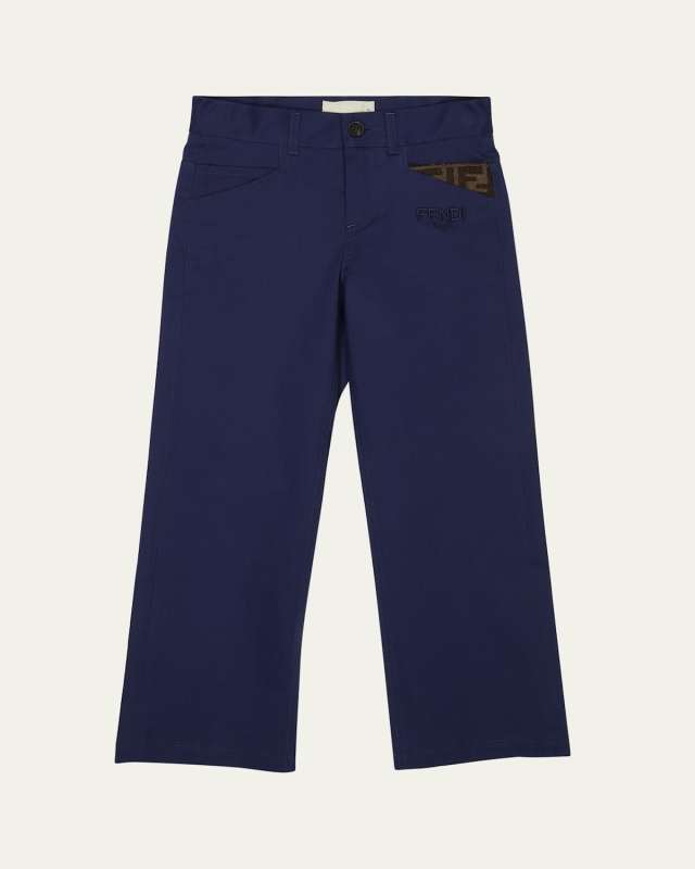 Boy's Monogram Detailed Pants, Size 8-14